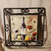 3 Vintage Metal Framed Ceramic Tile Wine and Grapes Wall Hanging Art