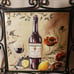 3 Vintage Metal Framed Ceramic Tile Wine and Grapes Wall Hanging Art