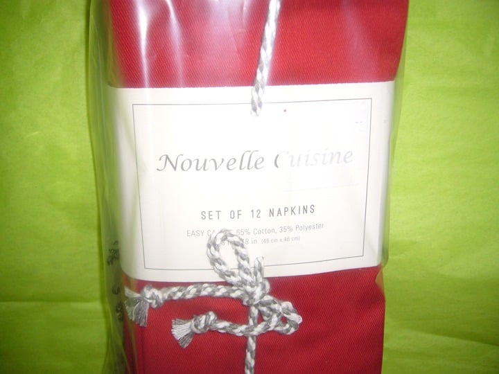 Nouvelle Legende® Napkins Heavy Woven Polyester in Haute Red - PKG- 12 (NEW)
