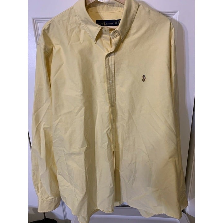 Ralph Lauren Men’s Sz XXL Button-Down Shirt Yellow Polo Logo