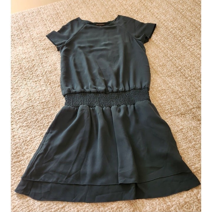 BANANA REPUBLIC Women's Chiffon Short Sleeve Dress Above Knee - Green - Size 0