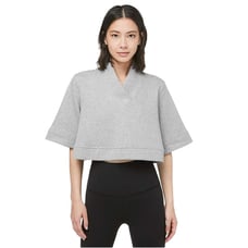 Lululemon SMALL Gray Know Your Angles Crop V-Neck Pullover Fleece Poncho