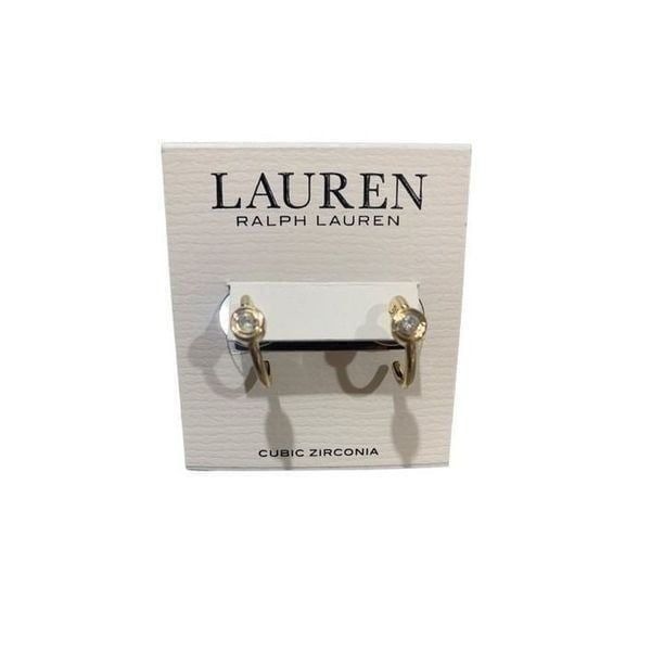 Lauren Ralph Lauren Cubic Zirconium Gold Hoops