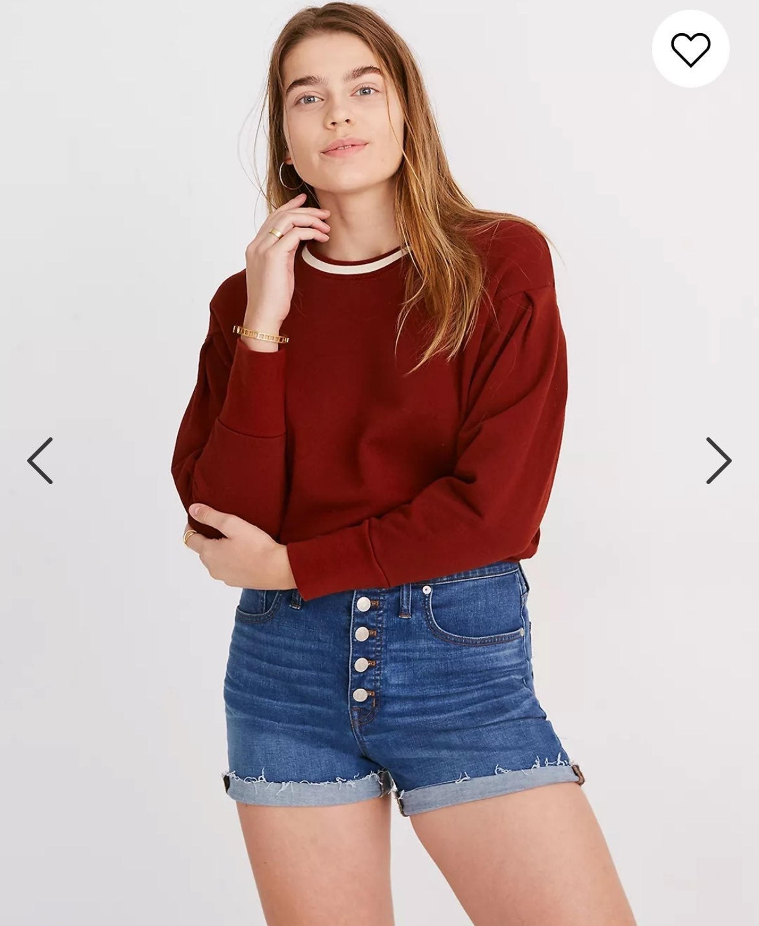 Madewell denim shorts button through