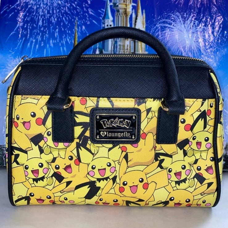 Pokémon Loungefly pichu & pikachu heart logo mini duffel / crossbody purse