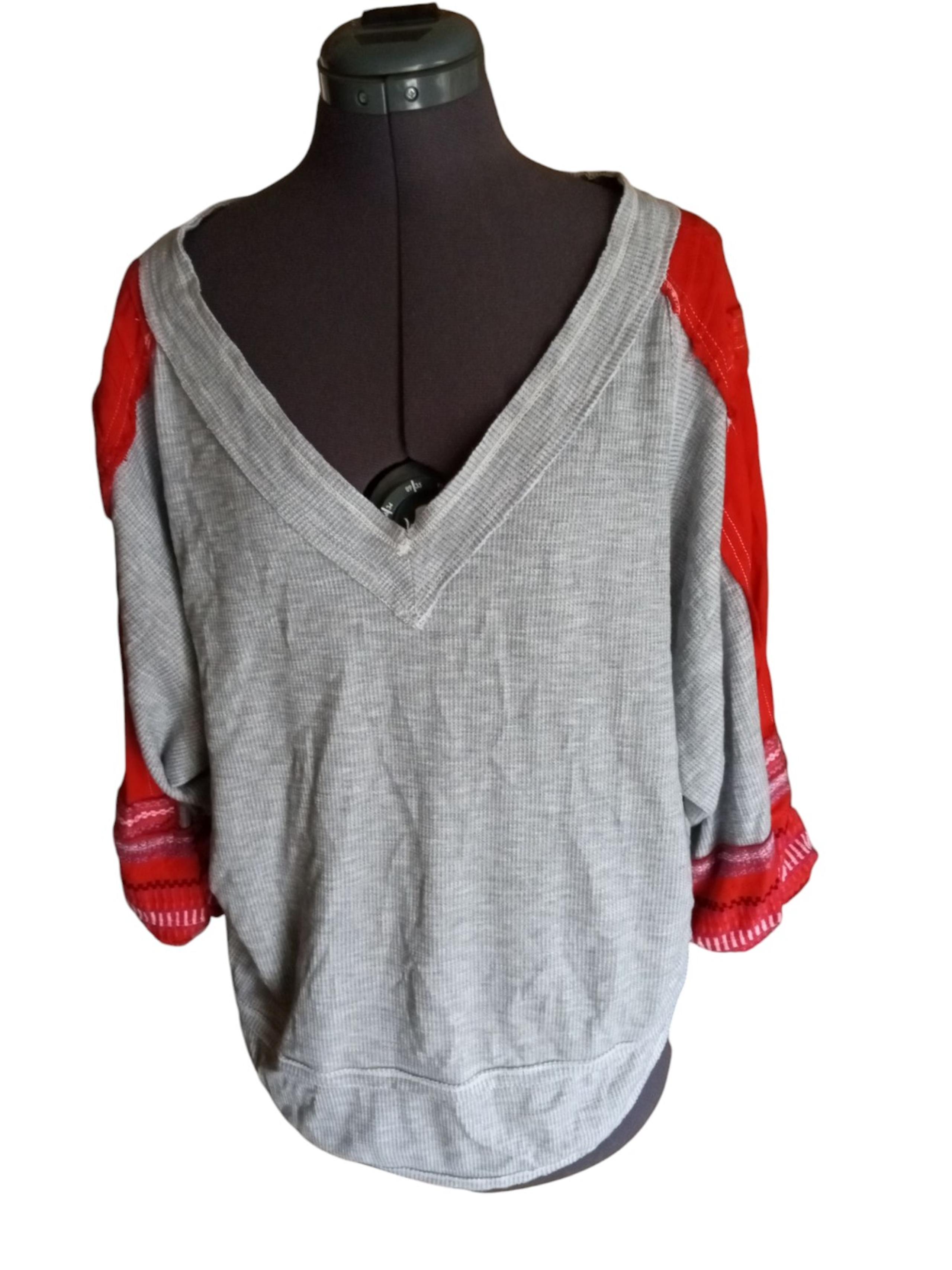 We The Free oversized refashioned thermal top