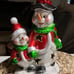 Mark Roberts Glazed Snowmen Candle Holder Figurine