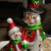 Mark Roberts Glazed Snowmen Candle Holder Figurine