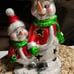 Mark Roberts Glazed Snowmen Candle Holder Figurine