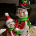 Mark Roberts Glazed Snowmen Candle Holder Figurine