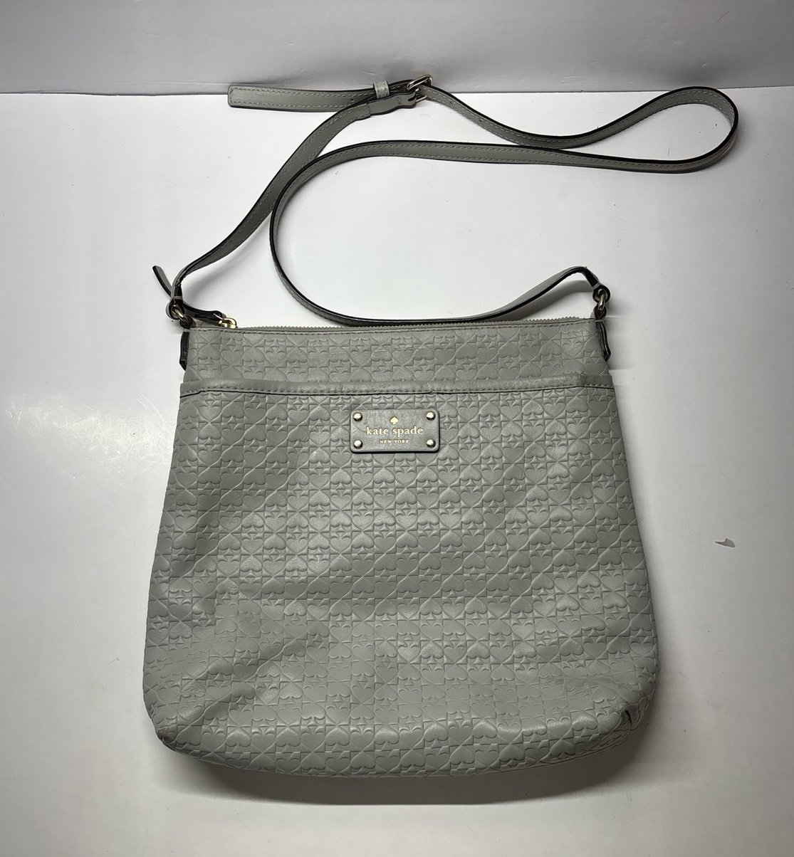 Kate Spade Gray Embossed Messenger Purse