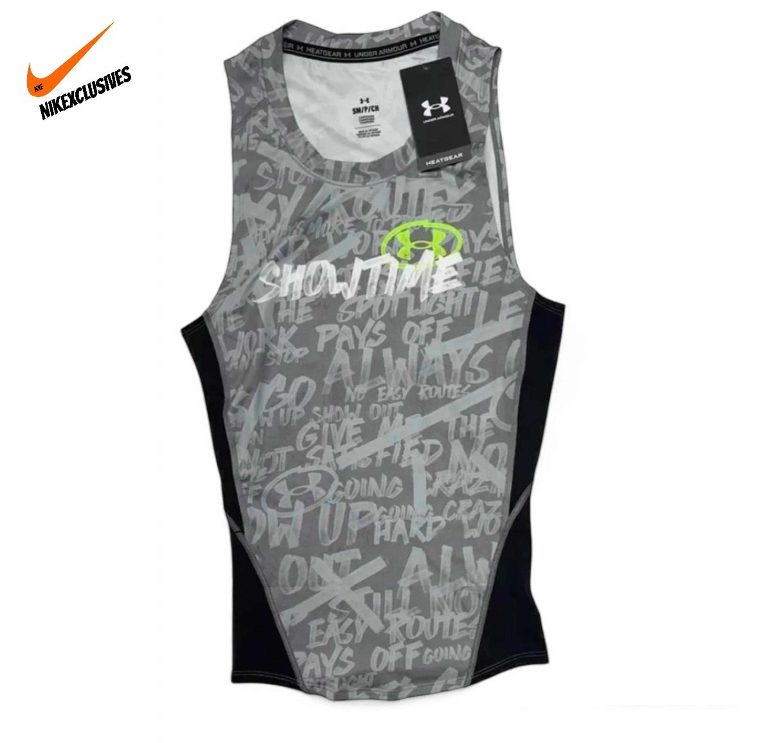 Nike Under Armour Men's HeatGear ALTER EGO Message Compression Tank Top 1384027