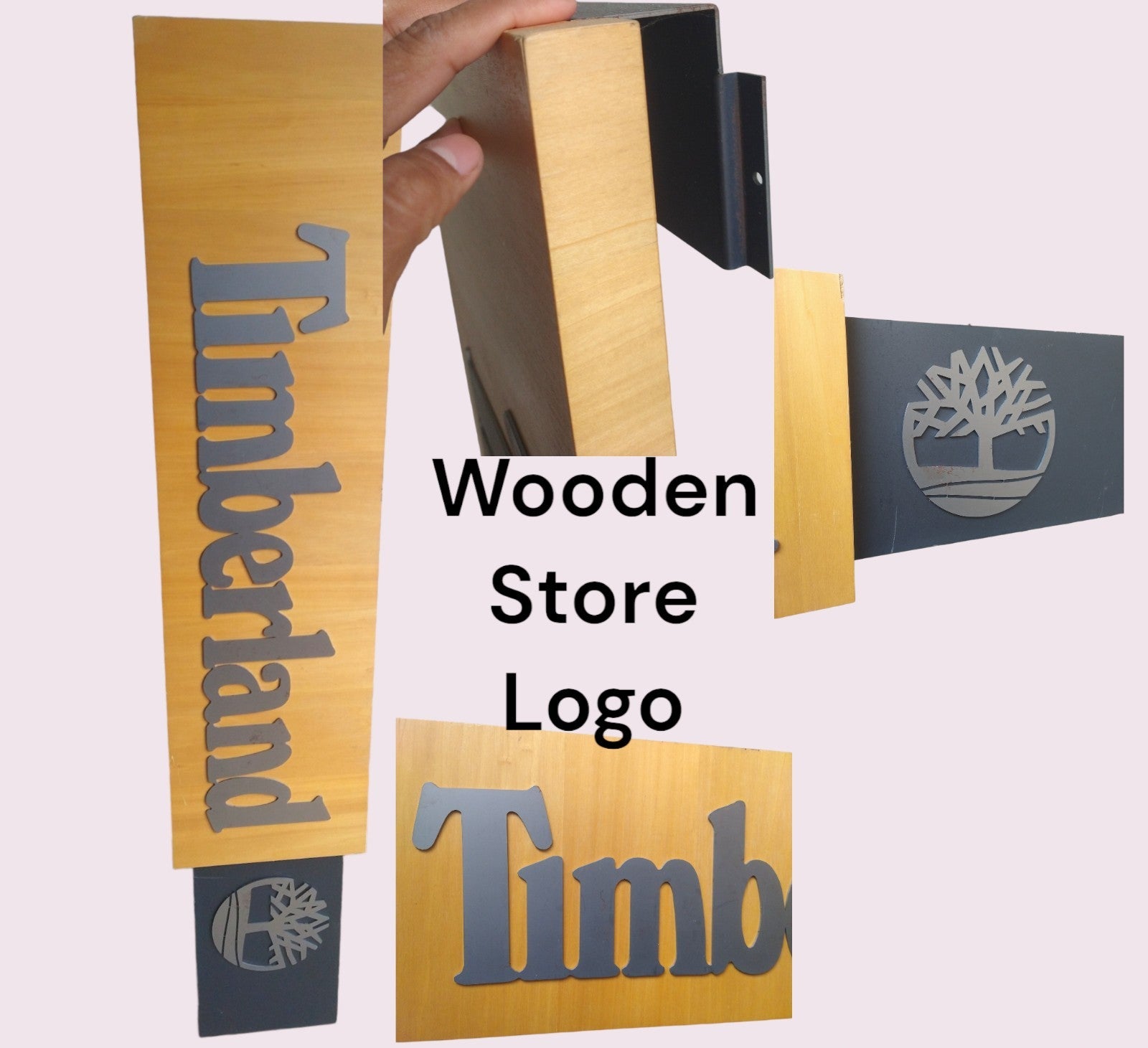 Timberland Logo Wooden Store Sign 4 ft Screws to the wall