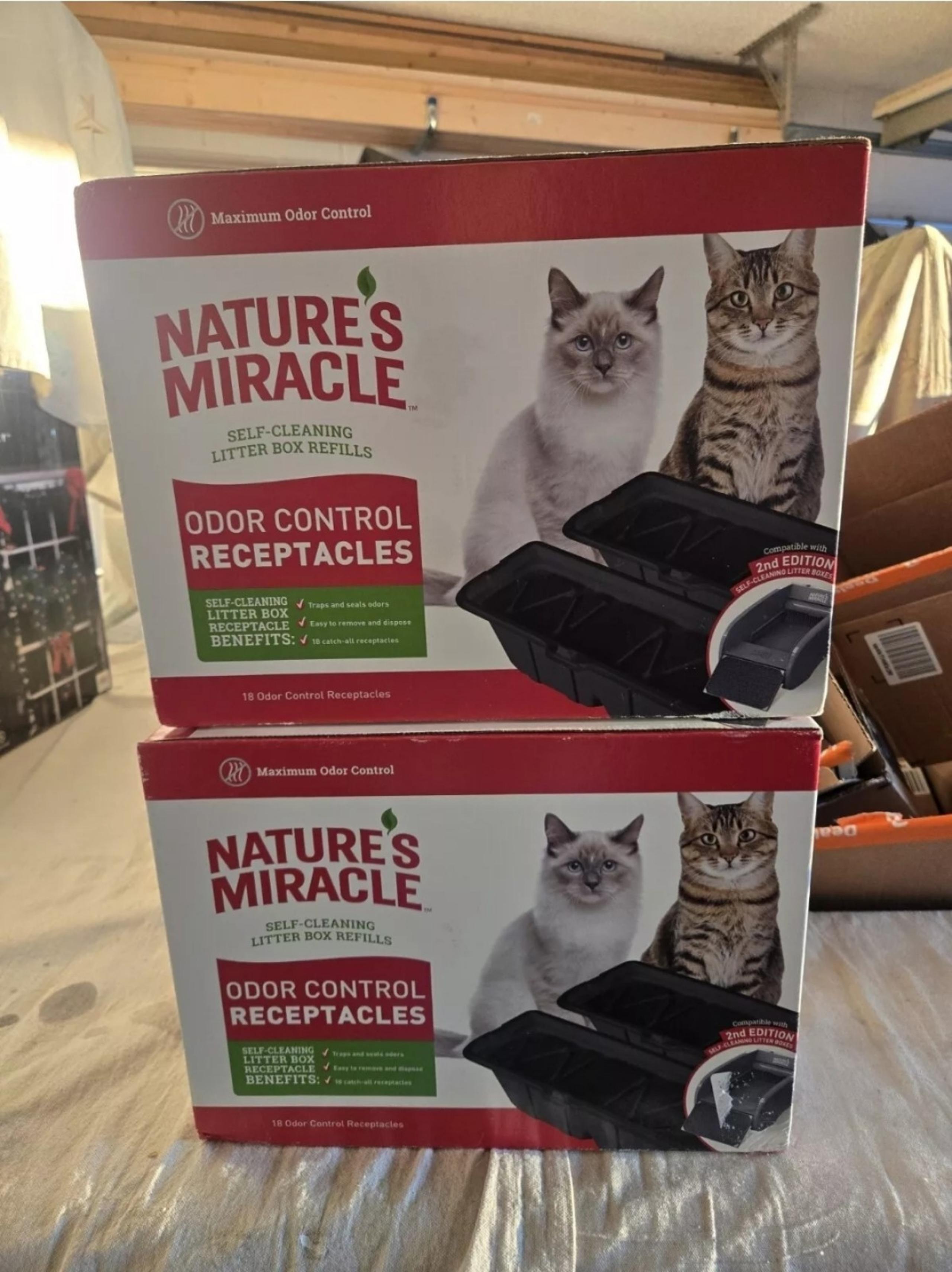 36 Count Nature’s Miracle Odor Control Receptacles Refill 2nd Edition NEW X 2