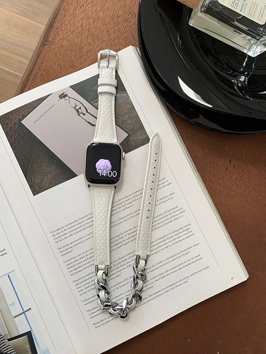 Only Band - Luxury Leather Stainless Steel Band for Apple Watch Band 38mm