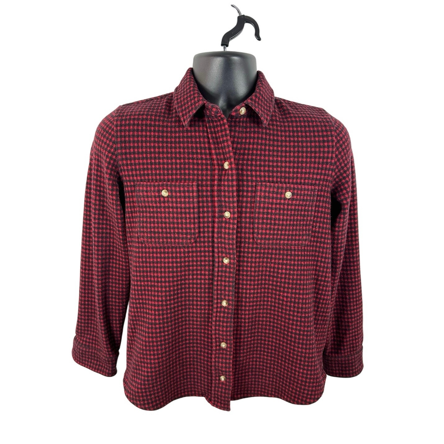 Faherty Womens Legend Sweater Shirt Gingham Plaid Red/Black Size Small Button Up
