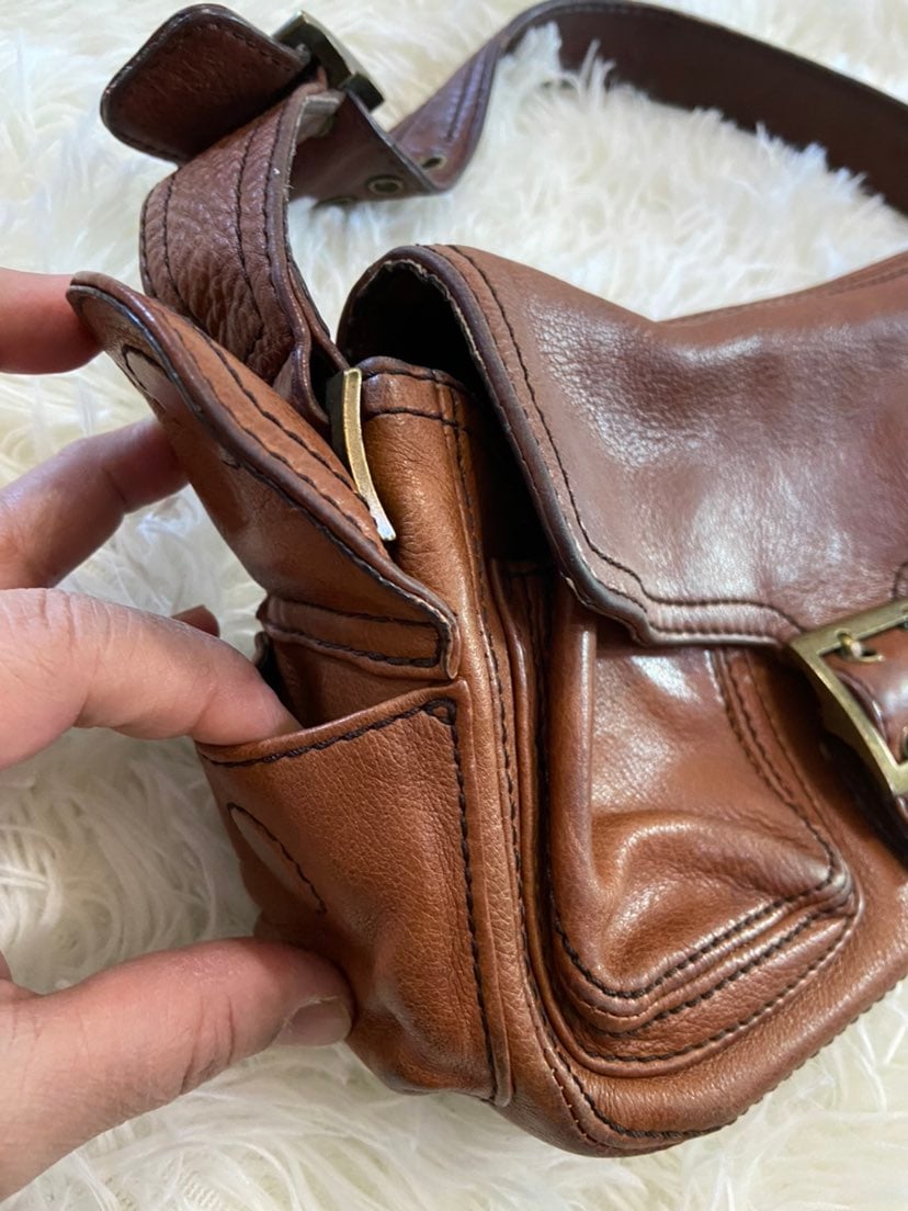 Cognac shops Leather Hobo Purse
