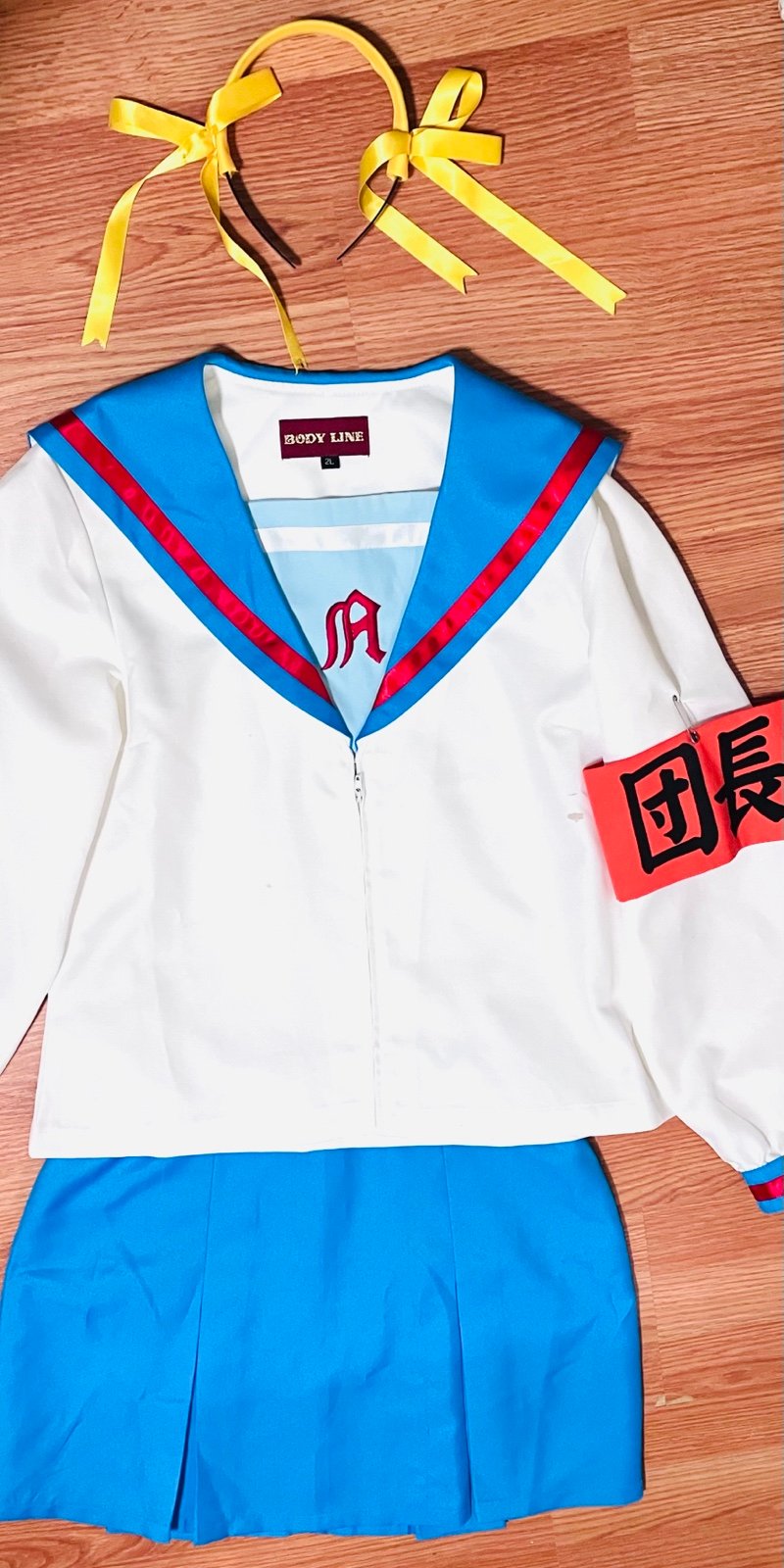 Haruhi Suzumiya BODYLiNE JPN 2XL US M Cosplay Costume School Uniform & Headband