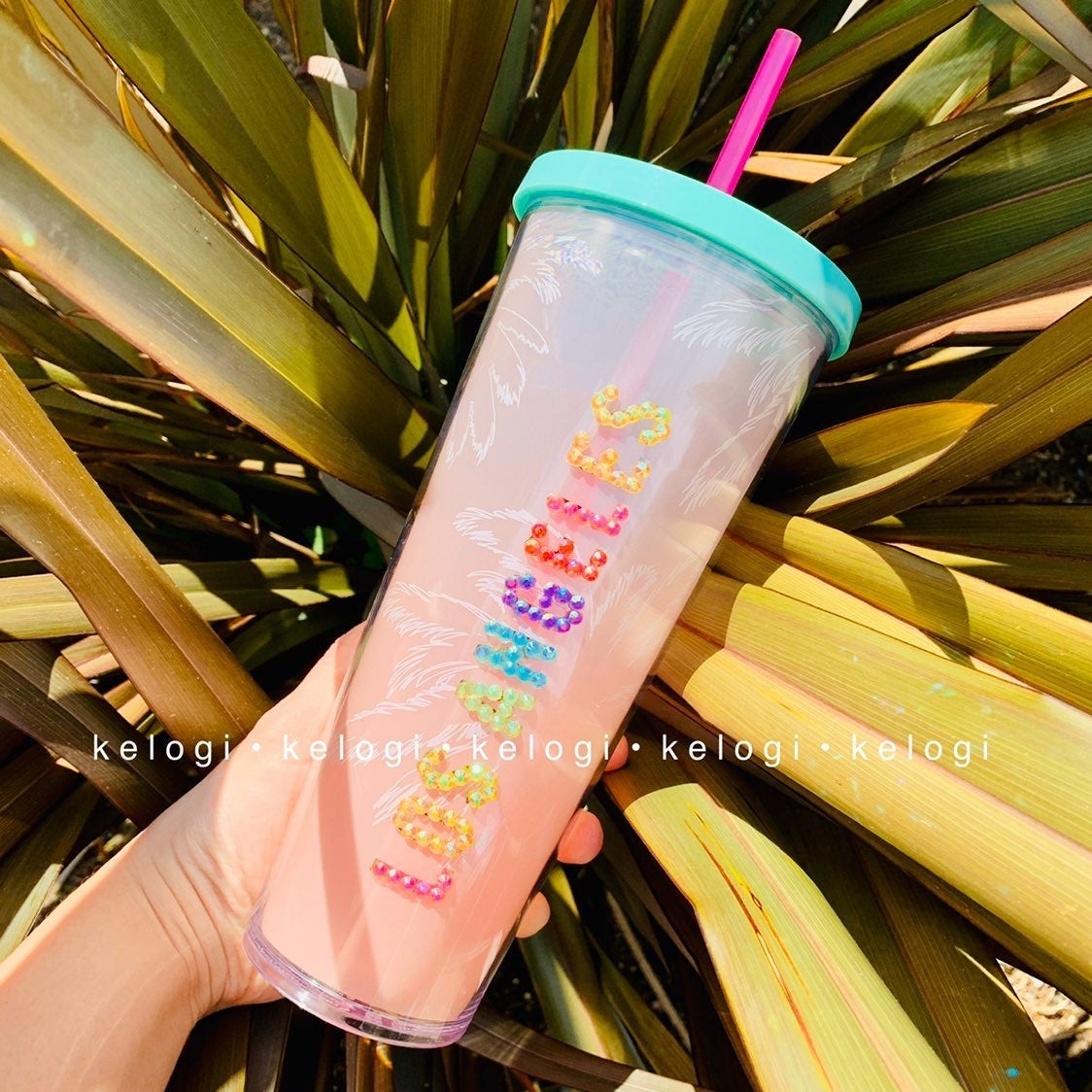 NEW Starbucks Rainbow Bling LA Tumbler