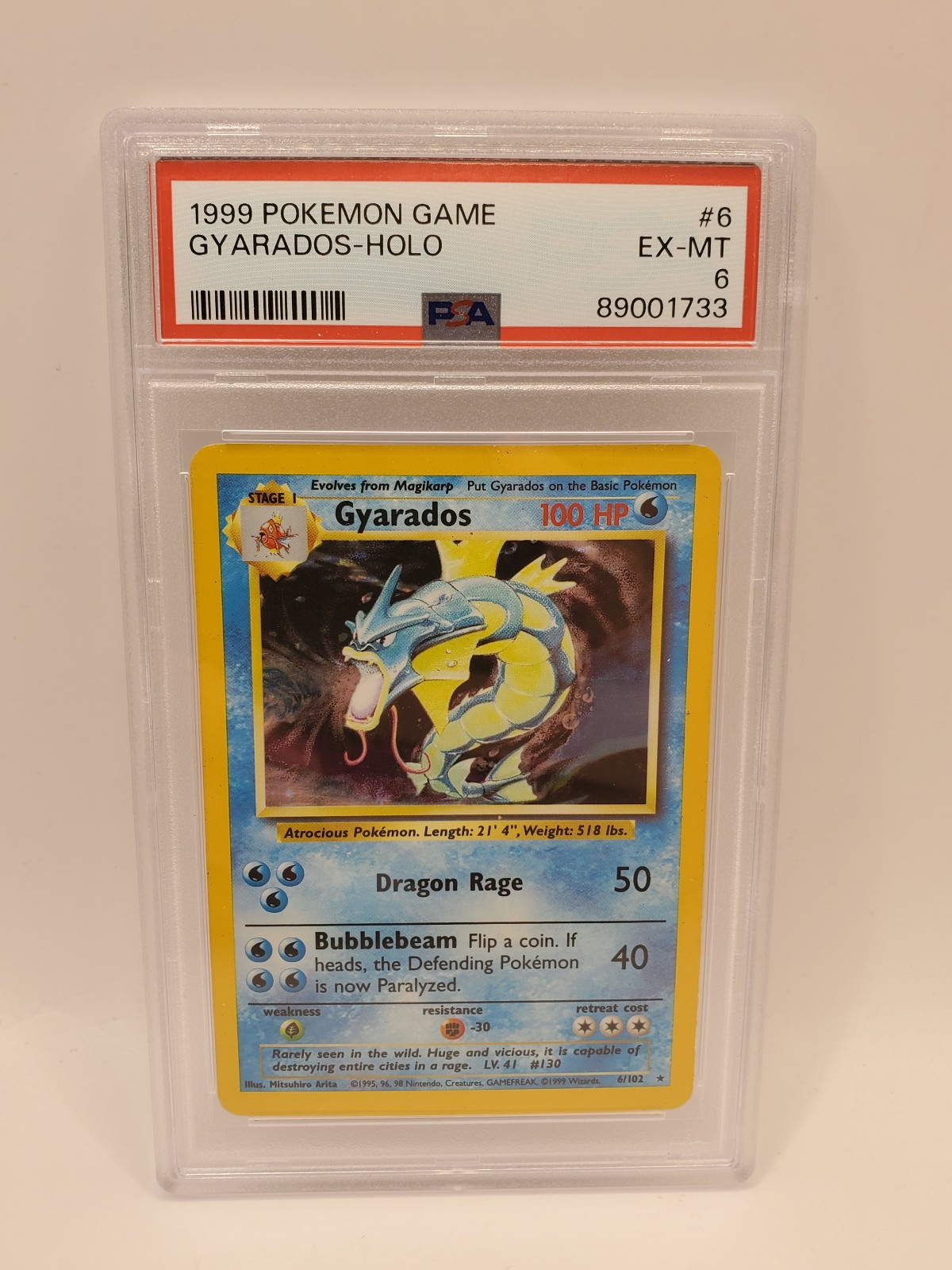 1999 Pokémon Game #6 Gyarados-Halo EX-MT PSA 6