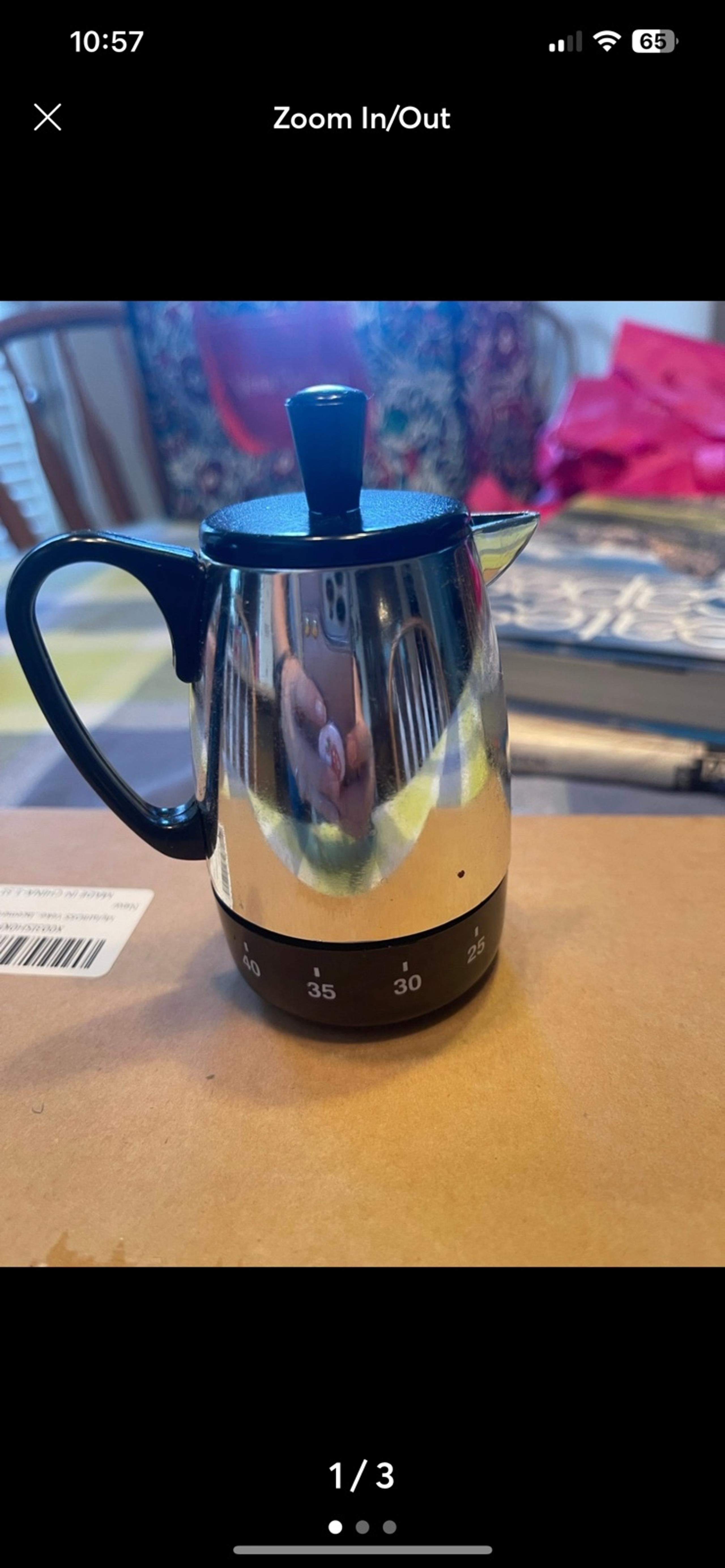 Vintage Retro Kitchen Timer 60 Minute Coffee Pot Percolator  ~  WORKS.