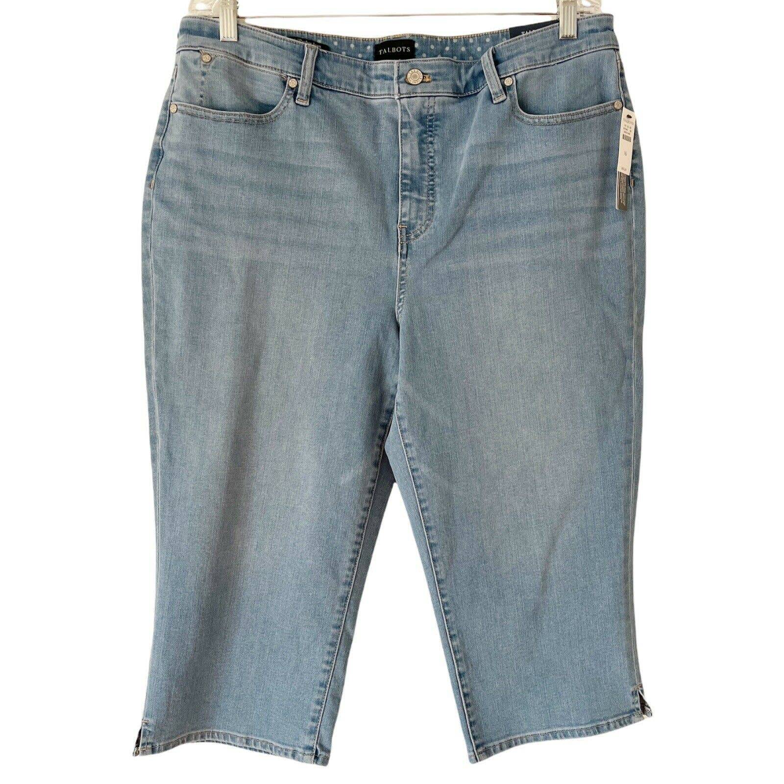 NWT Talbots Pedal Pusher Slimming Cropped Stretch Denim Jeans Size 16