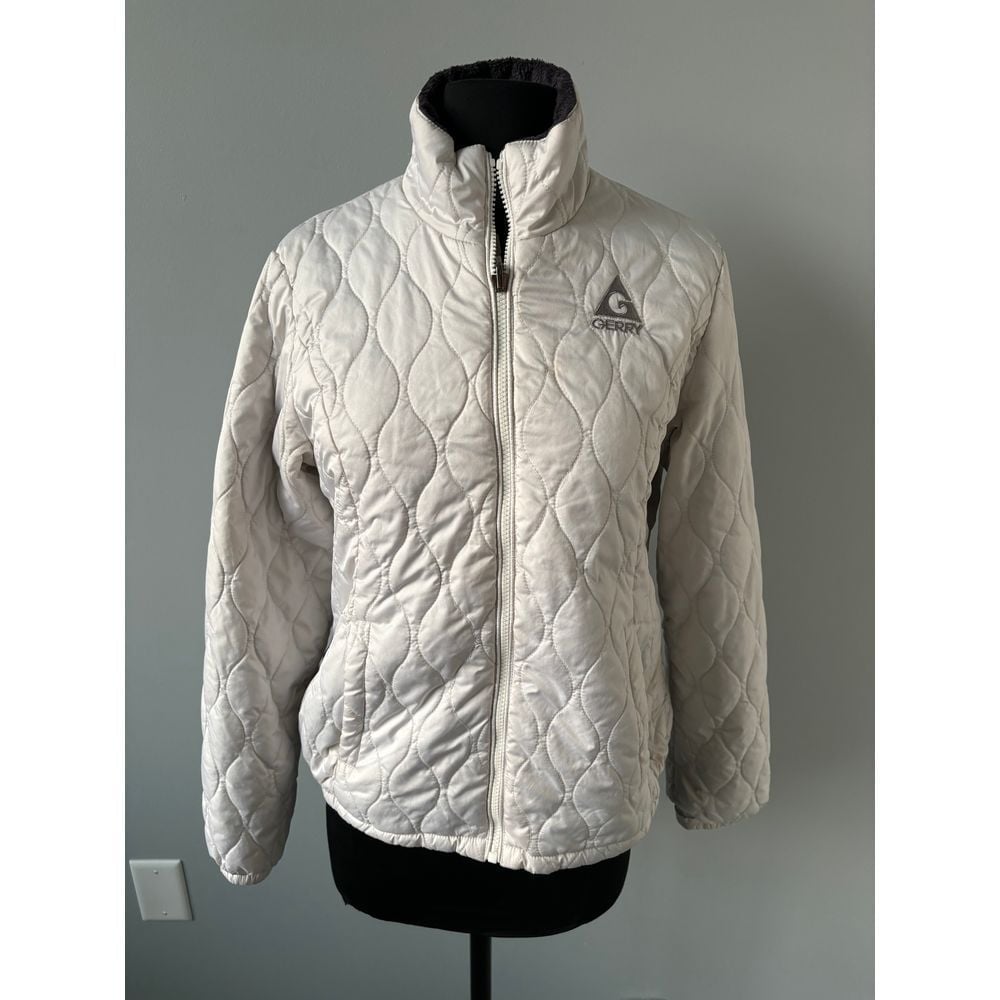 Gerry Quilted Puffer Jacket Women's Lightweight Zip-Up Coat Off-White size mall