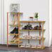 Bamboo 8-Tier Vertical Double Row Shoe Rack - Shoes Storage Organizer