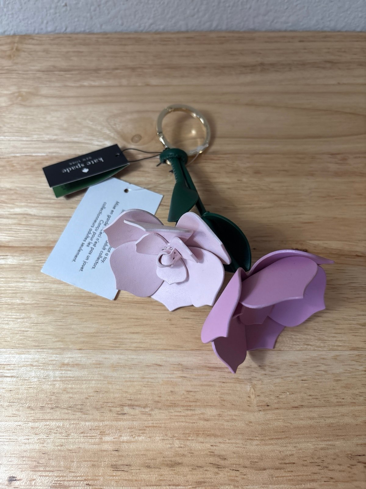 Kate Spade Perfect Plume Flowers Bag Charm Keychain Keyfob