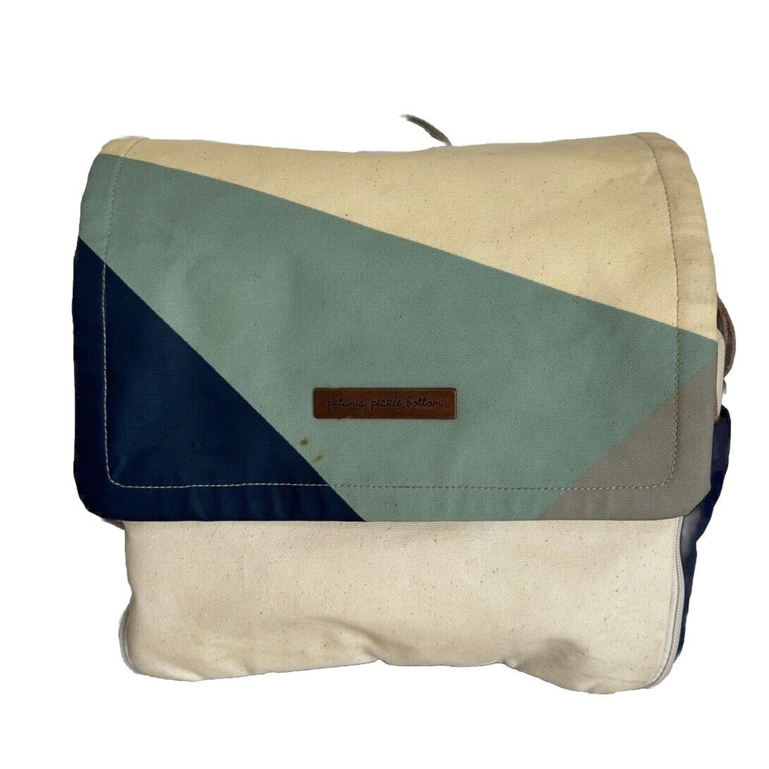 Petunia Pickle Bottom Baby Green/Blue Diaper Bag, Changing Mat, Travel/magnetic