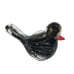 Murano Venetian Art Glass Hand Blown Bird Sculpture Black Amethyst Gold Flecks