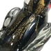Murano Venetian Art Glass Hand Blown Bird Sculpture Black Amethyst Gold Flecks