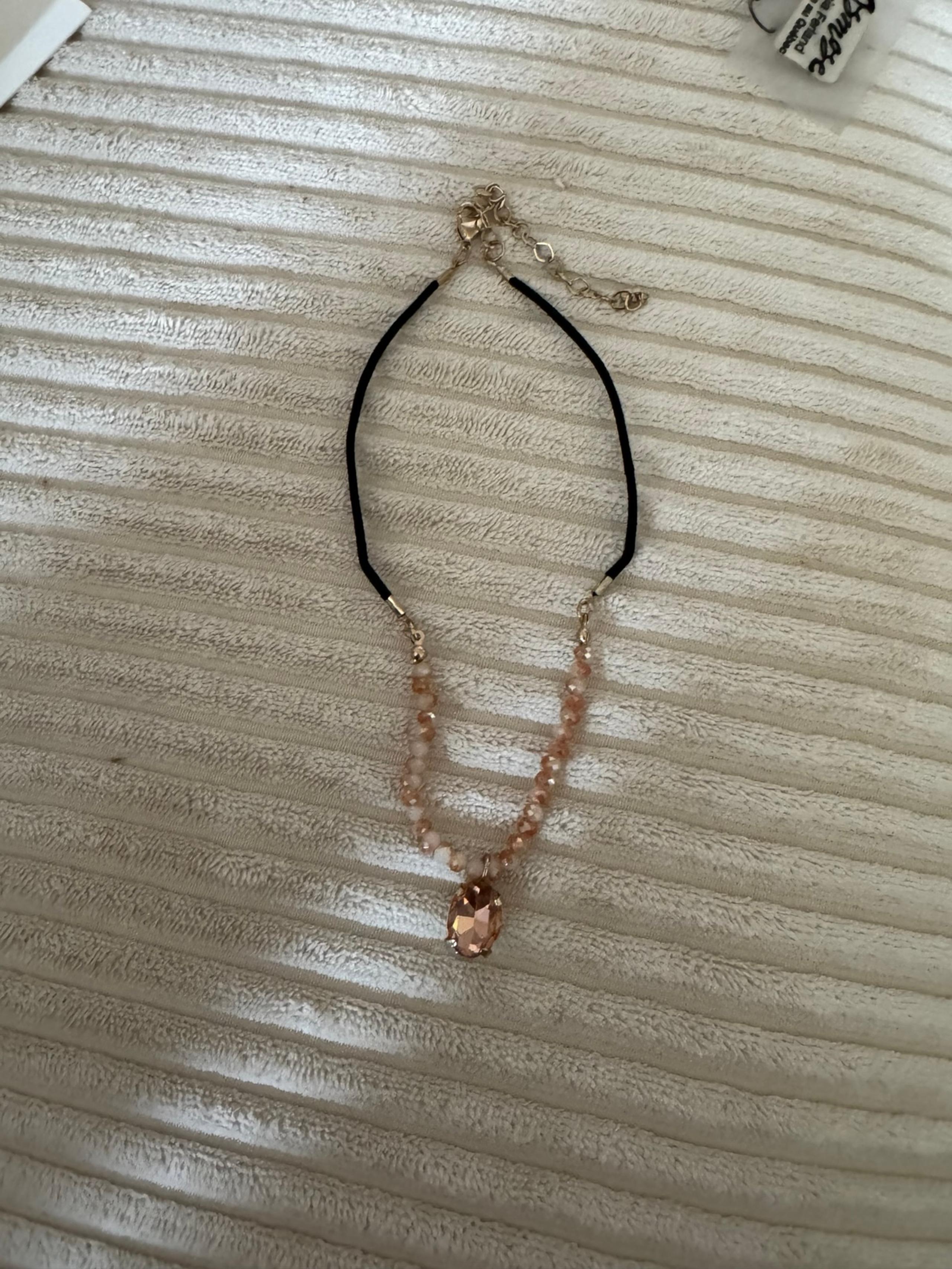 Anthropologie Gem Adjustable Beach Pink Necklace Jewelry
