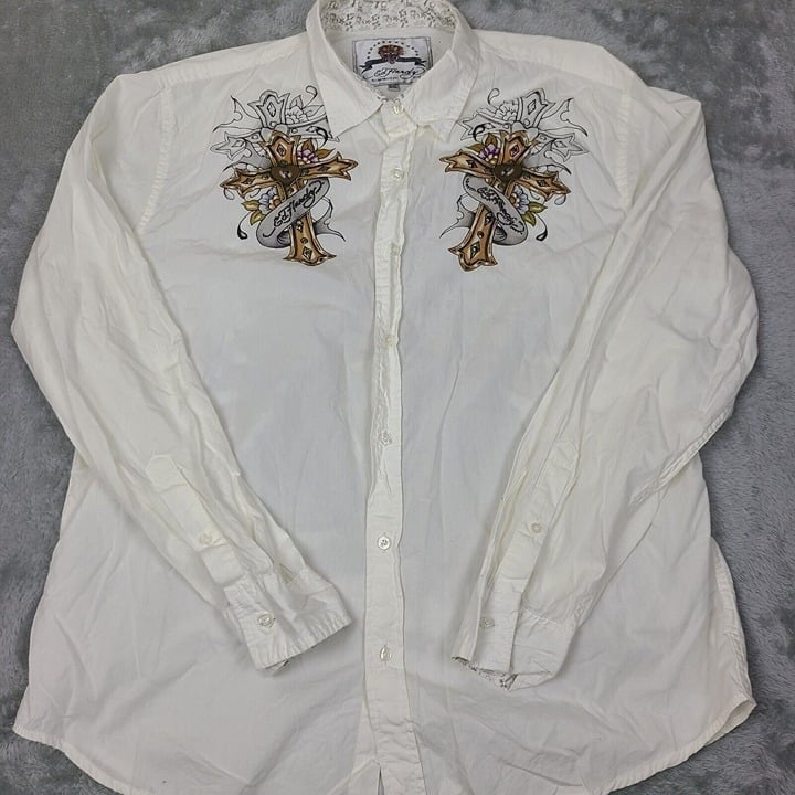Christian Audigier Ed Hardy Eagle ButtonUp Longsleeve Don Ed Hardy Shirt 2XL