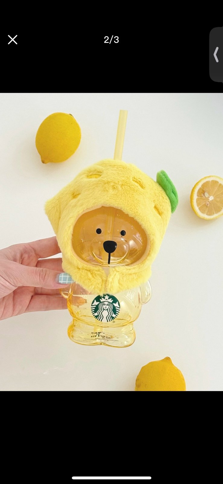 Starbucks overseas fruits release 16oz lemon lime 16oz bear glass cold cup