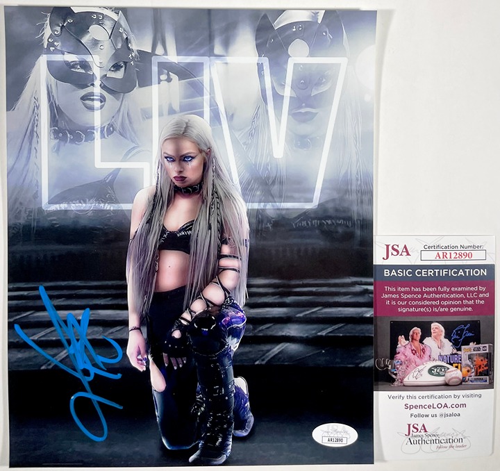 WWE NXT Liv Morgan Signed 8x10 Photo CJ Autograph WrestleMania JSA COA