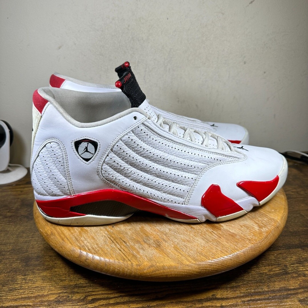 Nike Air Jordan 14 Retro 19 Candy Cane Red White 487471-100 Mens Size 15 Rare
