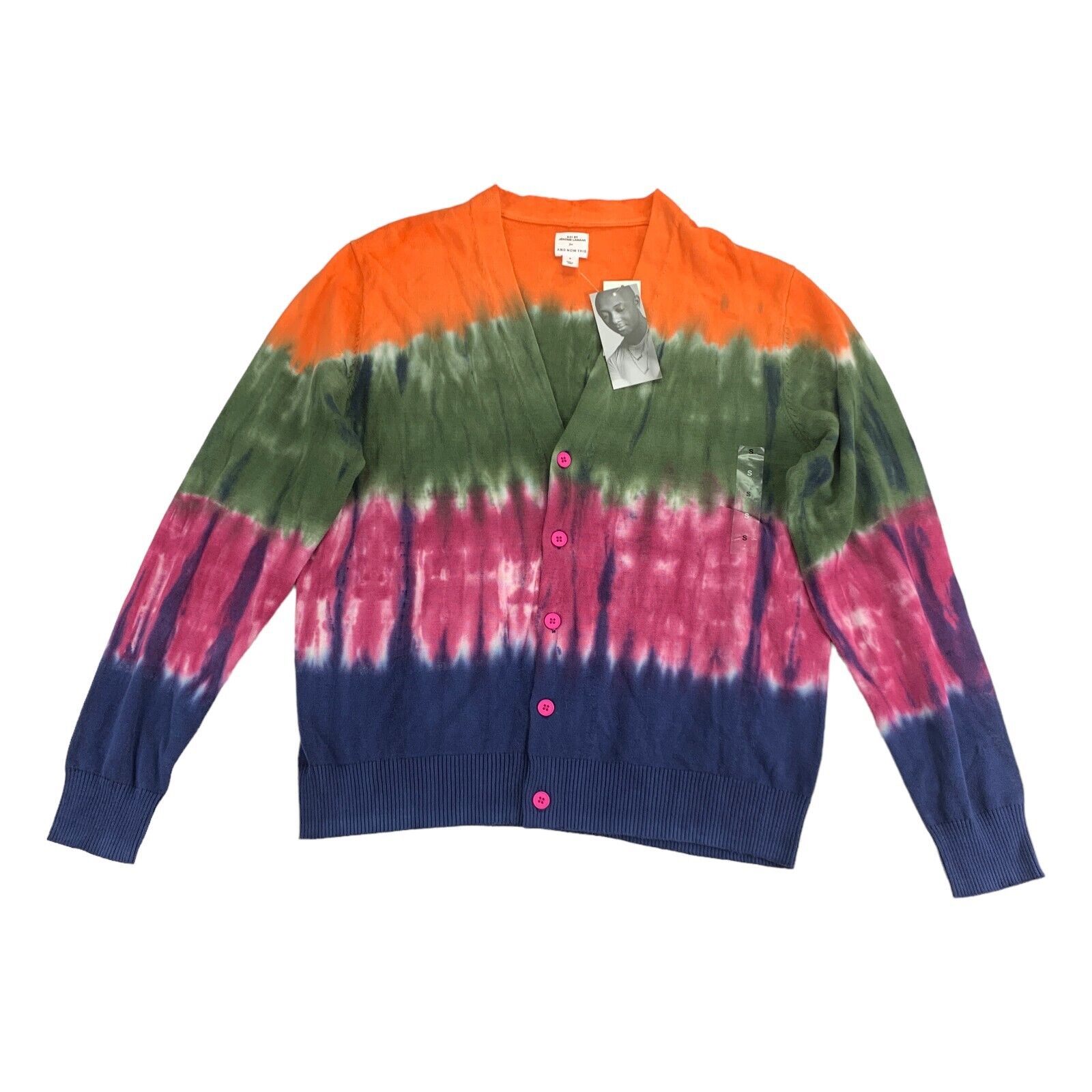 And Now This Mens 5:31 Jerome Lamaar Tie-Dye Cardigan Sweater Multicolor S