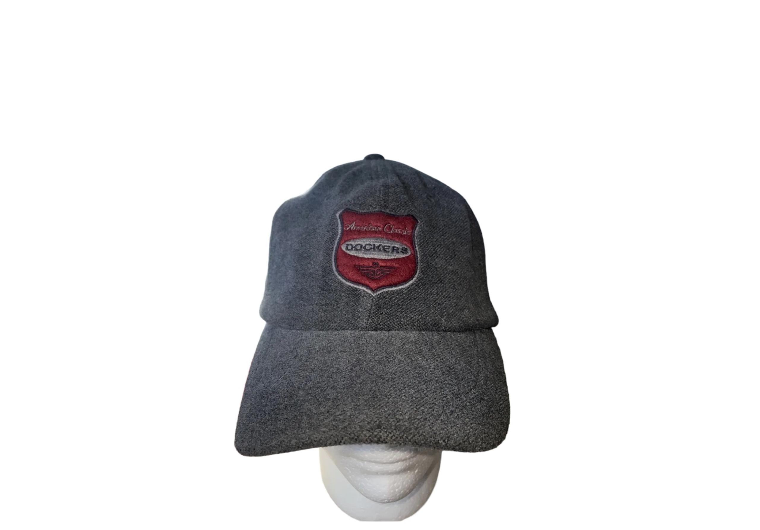 Vintage Dockers American Classic Cap Hat Wool Polyester Adjustable Baseball Gray