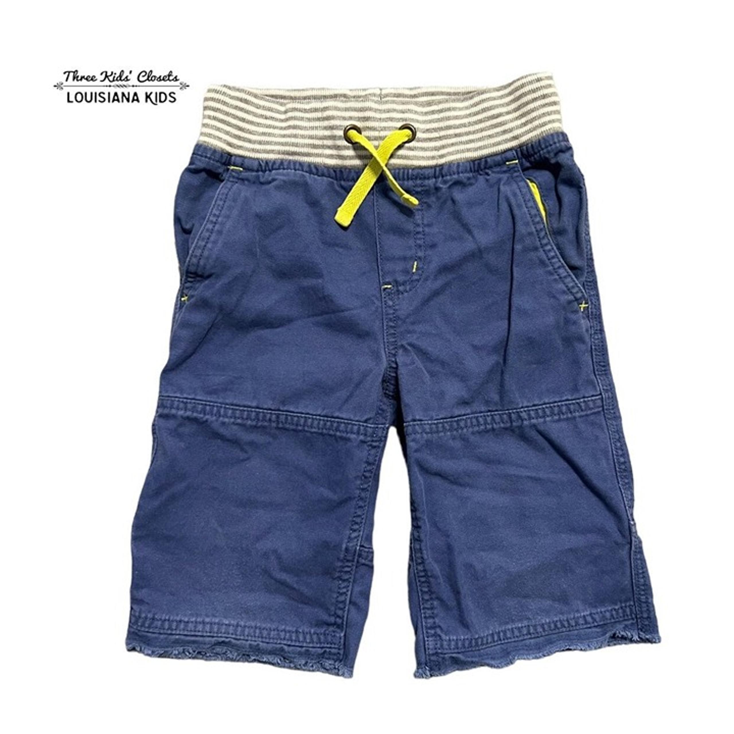 Mini Boden 4Y Blue Pull-On Raw Hem Shorts