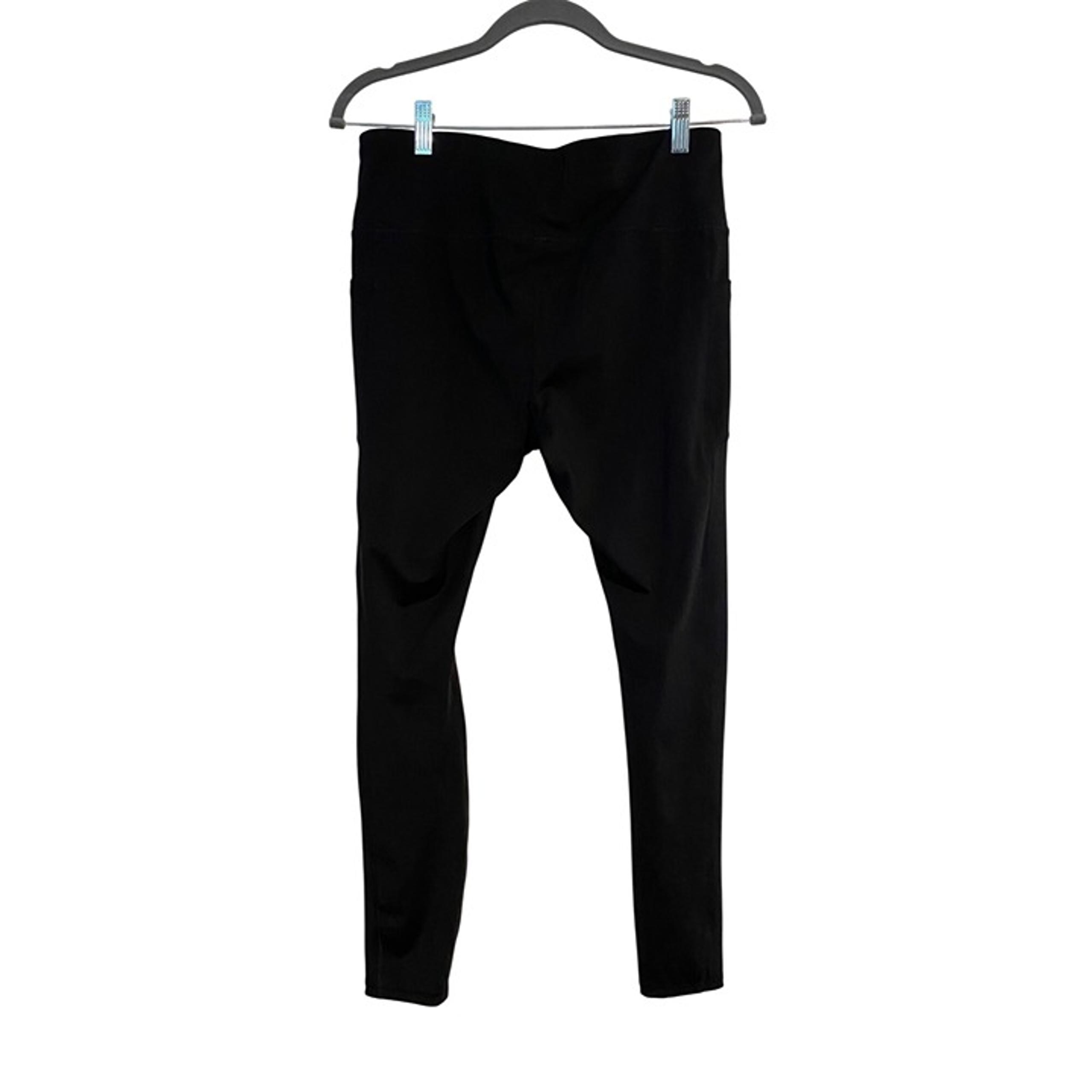 Avia Black Leggings L 12/14 Women’s Stretch Workout Gym Yoga Lounge Activewear