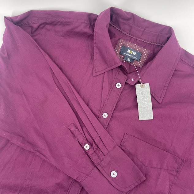 New Maeve Anthropologie Button-Up Shirt Long Sleeve Collared Top Purple MP