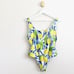 NEW! Kenny Flowers Watercolors The Positano Gold Rings Swimsuit Yellow L