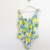 NEW! Kenny Flowers Watercolors The Positano Gold Rings Swimsuit Yellow L