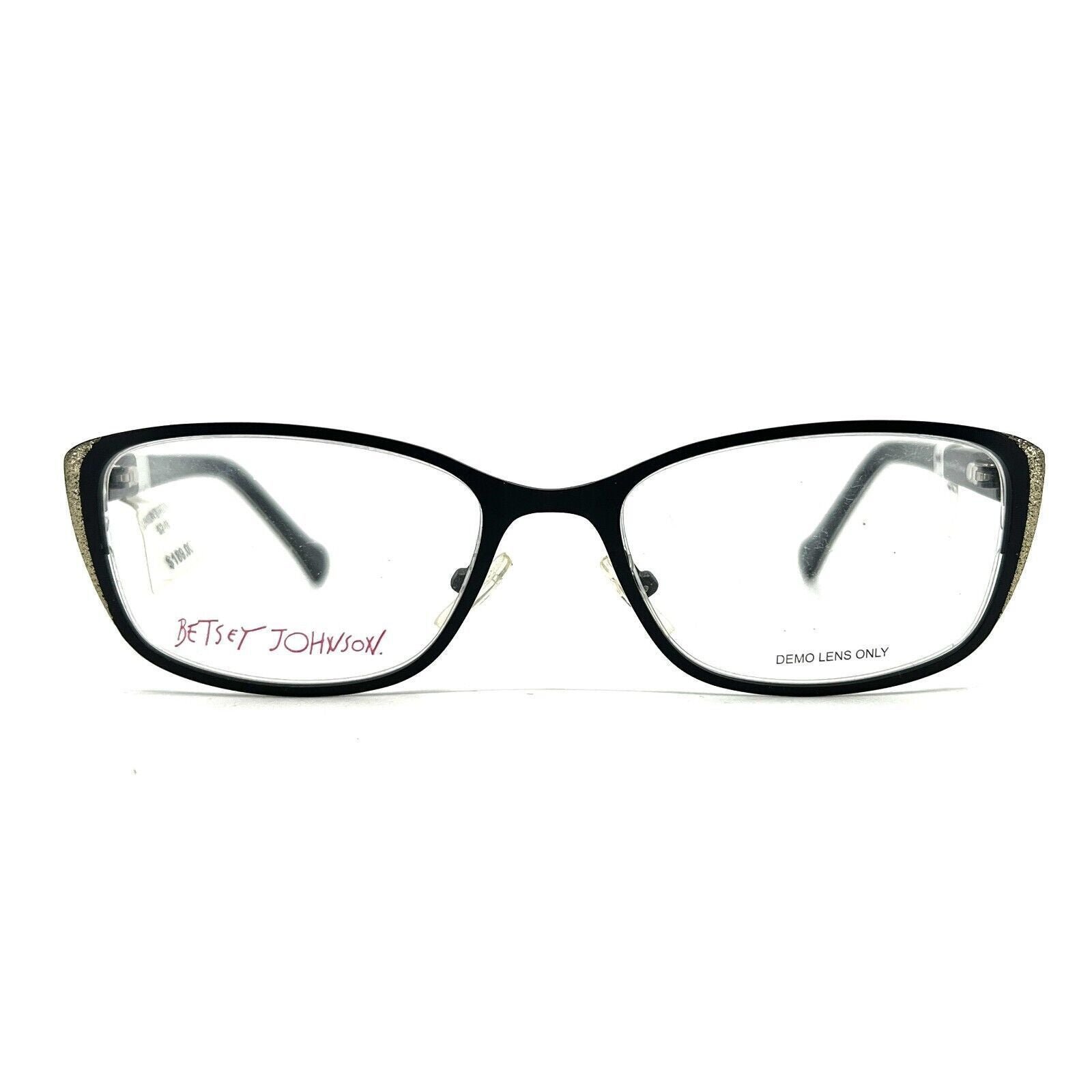 Betsey Johnson Eyeglasses Starlet BLK Black Rectangular Frames 52[]18 135 mm s1