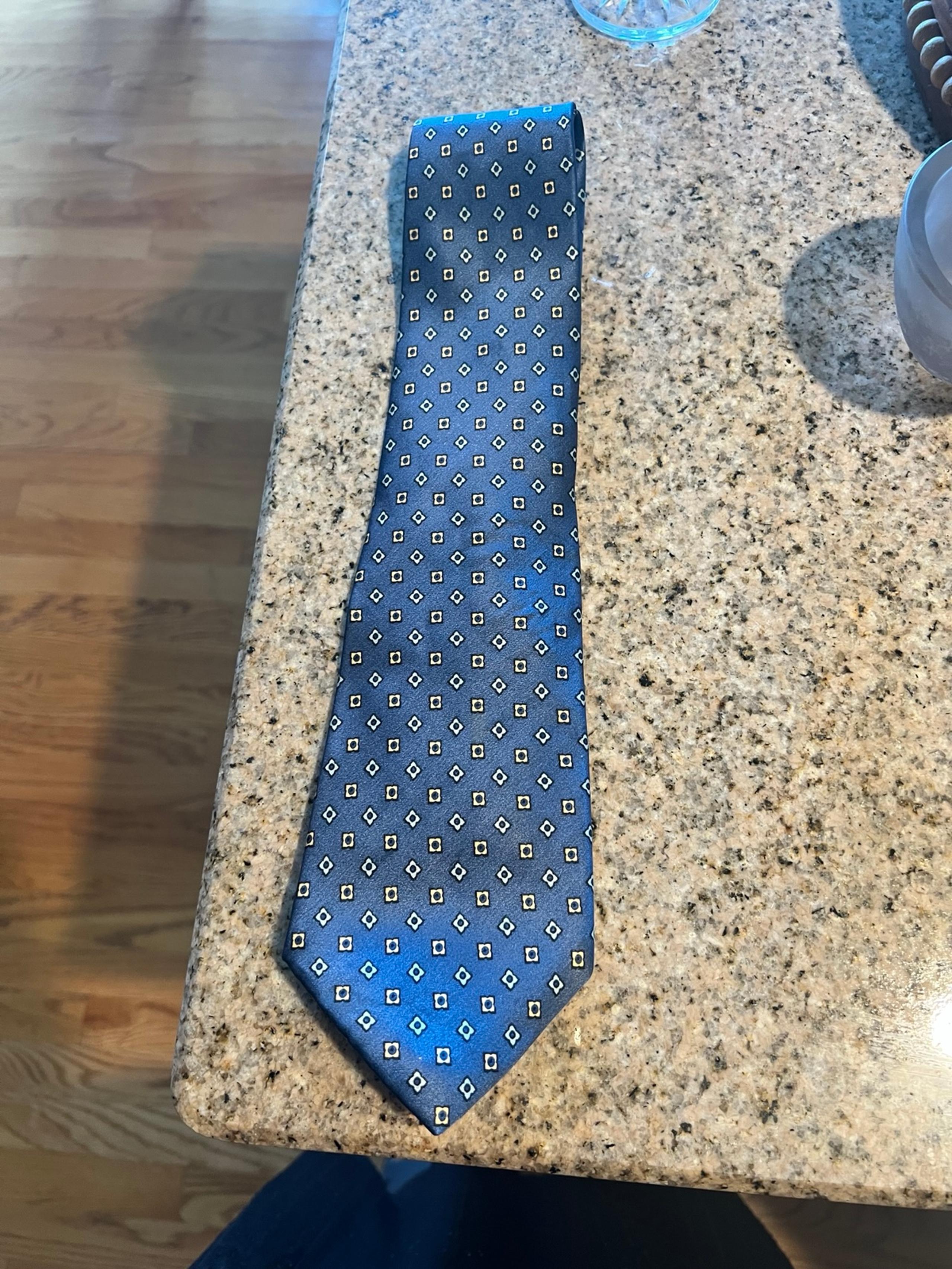 J. Crew 100% Silk Handmade Navy/Yellow Tie