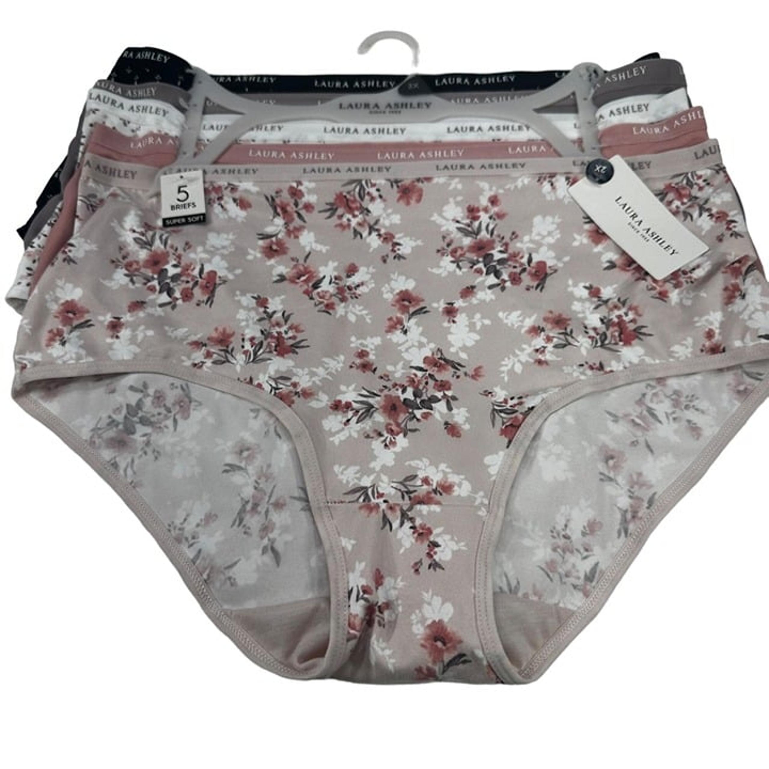 Lot Of Five Laura Ashley Women's Size 2X Panty Brief Assorted Colors New