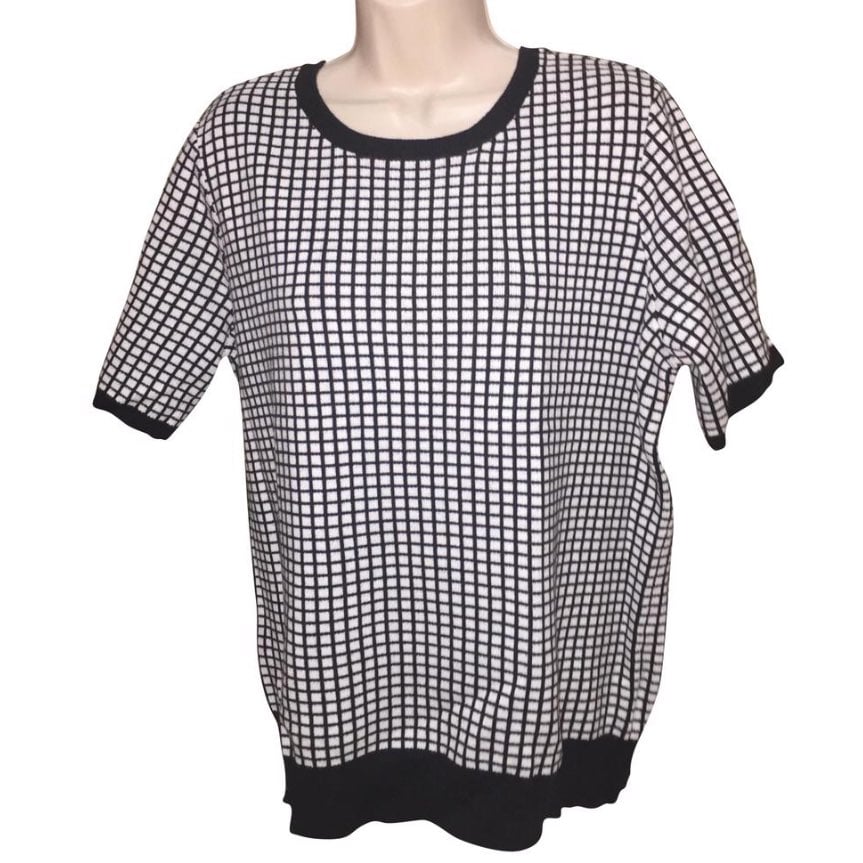 NWTMichael Kors Short Sleeve B/W Sweater