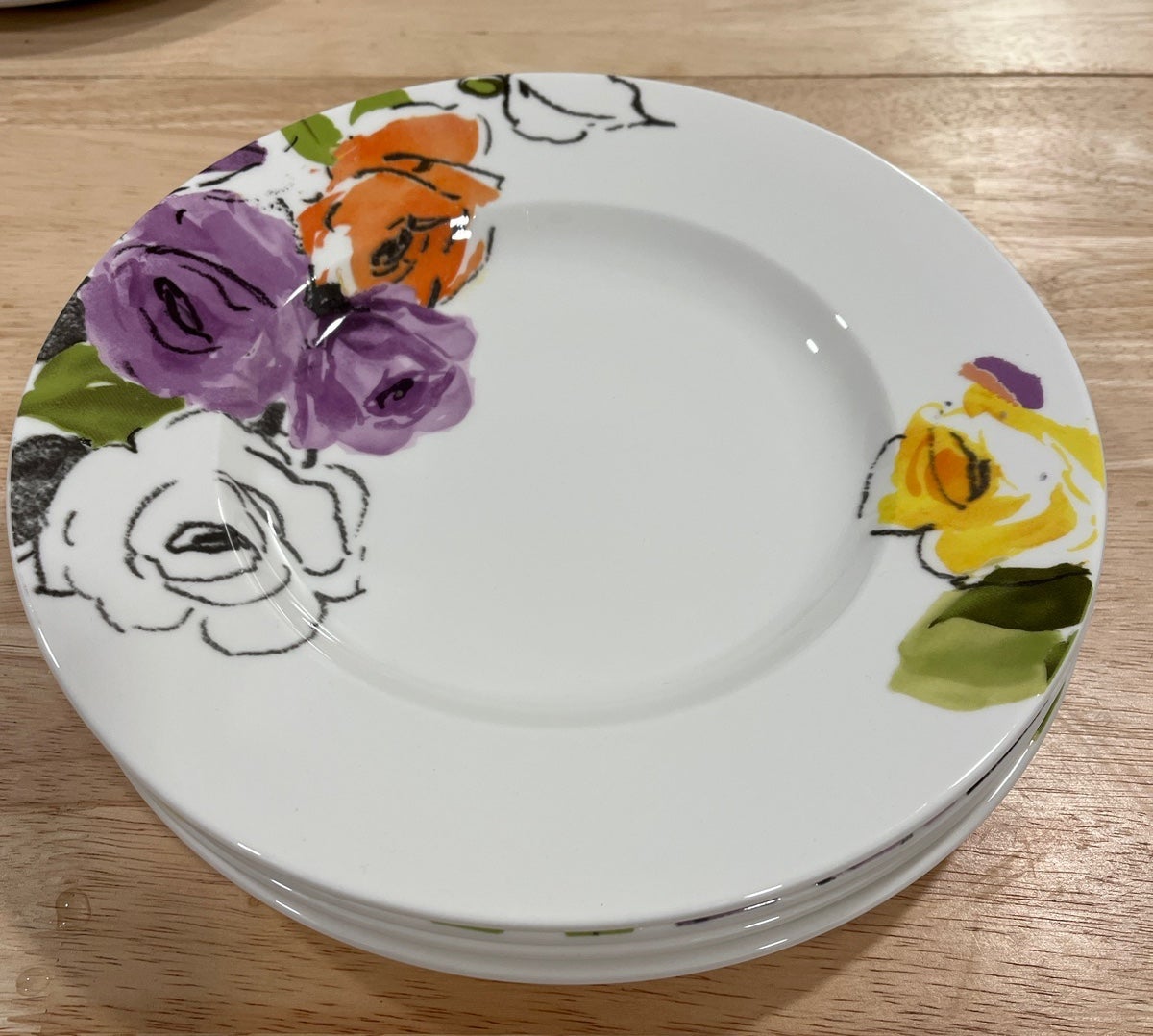 Kate spade x Lenox charcoal floral salad plates (4)