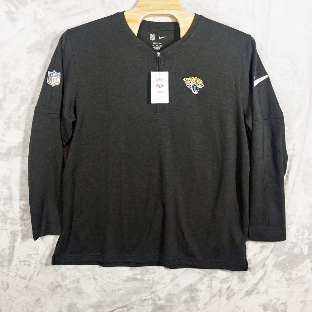 NWT Nike NFL Jacksonville Jaguars Qtr Zip Pullover Mens XXL Black Dri Fit